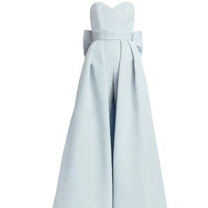 Alexia María Silk Faille Bow Back Convertible Skirt Jumpsuit